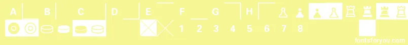 Шрифт E2e4 – белые шрифты на жёлтом фоне