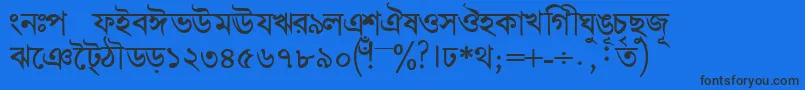 Шрифт BengalidhakasskBold – чёрные шрифты на синем фоне