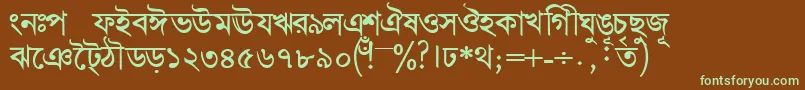 Шрифт BengalidhakasskBold – зелёные шрифты на коричневом фоне