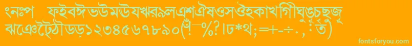 BengalidhakasskBold-Schriftart – Grüne Schriften auf orangefarbenem Hintergrund