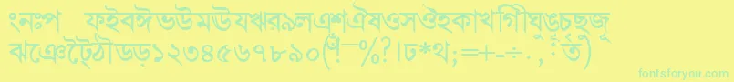 Więcej informacji o czcionce BengalidhakasskBold Czcionka BengalidhakasskBold – zielone czcionki na żółtym tle