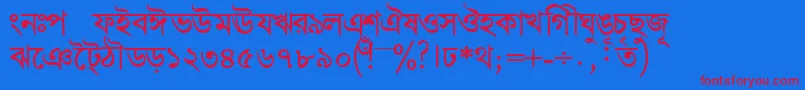 BengalidhakasskBold-fontti – punaiset fontit sinisellä taustalla