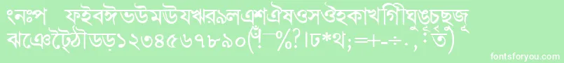 フォントBengalidhakasskBold – 緑の背景に白い文字