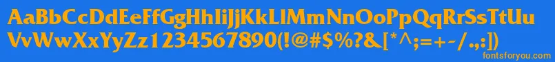 FranceBold Font – Orange Fonts on Blue Background