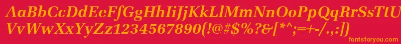 MarseilleBolditalic Font – Orange Fonts on Red Background