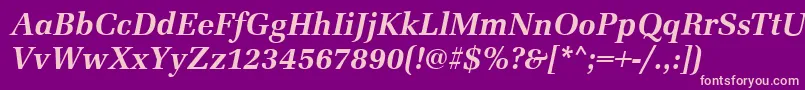Fonte MarseilleBolditalic – fontes rosa em um fundo violeta