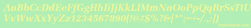 MarseilleBolditalic Font – Yellow Fonts on Green Background