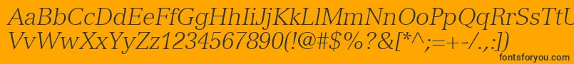 NuanceLightSsiLightItalic Font – Black Fonts on Orange Background