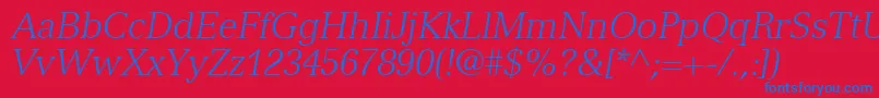 NuanceLightSsiLightItalic Font – Blue Fonts on Red Background