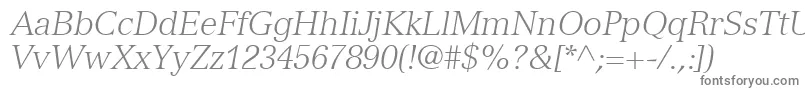 フォントNuanceLightSsiLightItalic – 灰色のフォント