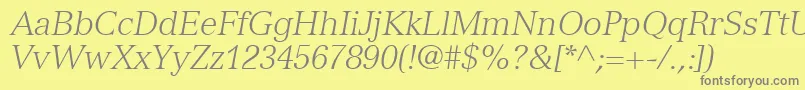 fuente NuanceLightSsiLightItalic – Fuentes Grises Sobre Fondo Amarillo