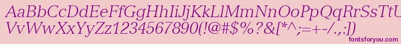 NuanceLightSsiLightItalic Font – Purple Fonts on Pink Background