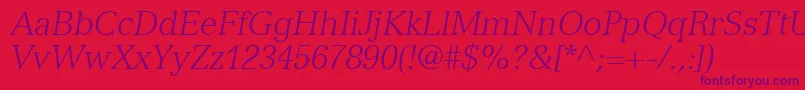 NuanceLightSsiLightItalic Font – Purple Fonts on Red Background