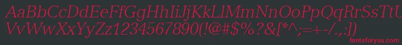 NuanceLightSsiLightItalic Font – Red Fonts on Black Background