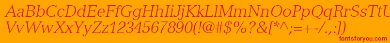 NuanceLightSsiLightItalic Font – Red Fonts on Orange Background