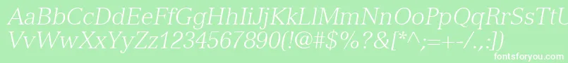 NuanceLightSsiLightItalic Font – White Fonts on Green Background