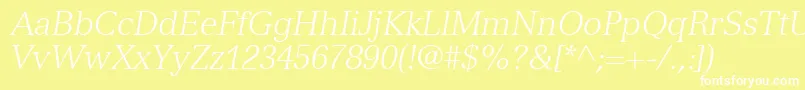 NuanceLightSsiLightItalic Font – White Fonts on Yellow Background