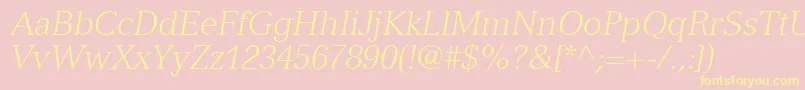 NuanceLightSsiLightItalic Font – Yellow Fonts on Pink Background