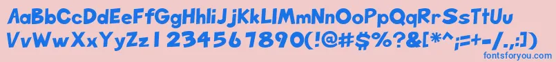 SketchheavyRegular Font – Blue Fonts on Pink Background