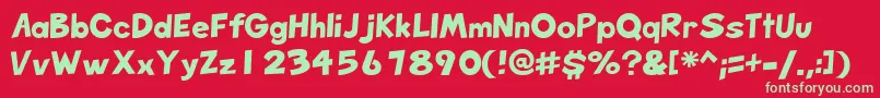 SketchheavyRegular Font – Green Fonts on Red Background