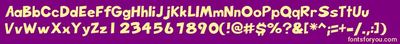 SketchheavyRegular Font – Yellow Fonts on Purple Background