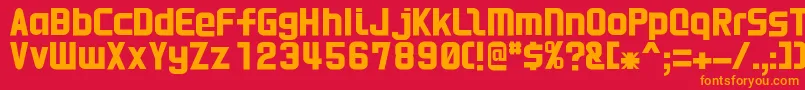HnkaniRegular Font – Orange Fonts on Red Background