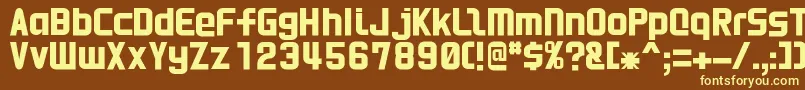 HnkaniRegular Font – Yellow Fonts on Brown Background