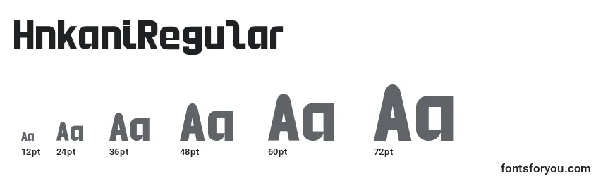 HnkaniRegular Font Sizes
