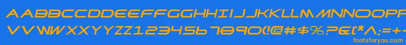 PrometheanExpandedItalic Font – Orange Fonts on Blue Background