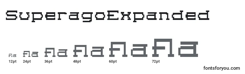 Размеры шрифта SuperagoExpanded