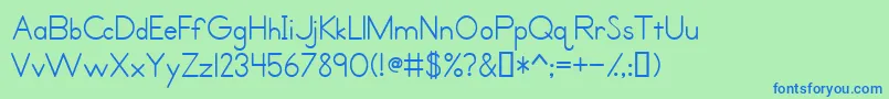 PrimerPrintMedium Font – Blue Fonts on Green Background