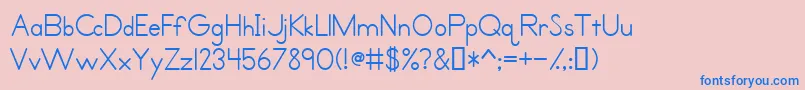 フォントPrimerPrintMedium – ピンクの背景に青い文字