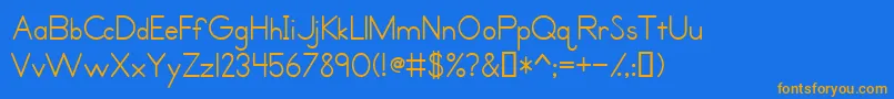 PrimerPrintMedium Font – Orange Fonts on Blue Background