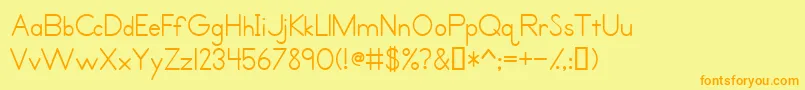 PrimerPrintMedium Font – Orange Fonts on Yellow Background