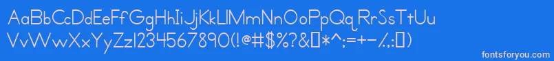 PrimerPrintMedium Font – Pink Fonts on Blue Background