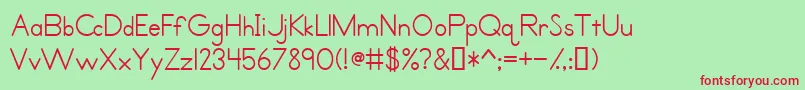 PrimerPrintMedium-fontti – punaiset fontit vihreällä taustalla