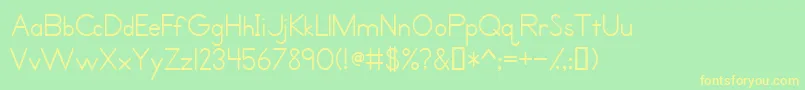 PrimerPrintMedium Font – Yellow Fonts on Green Background