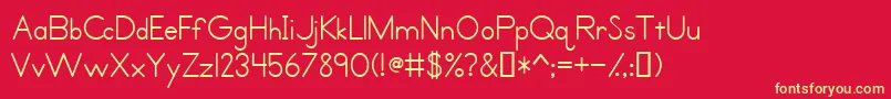 PrimerPrintMedium Font – Yellow Fonts on Red Background