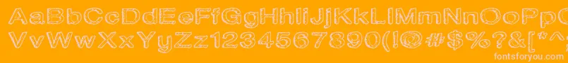 H2ottf-Schriftart – Rosa Schriften auf orangefarbenem Hintergrund