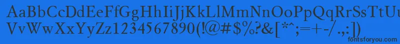 Fonte MyslCyrillic – fontes pretas em um fundo azul