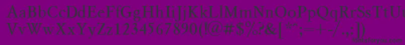 Fonte MyslCyrillic – fontes pretas em um fundo violeta