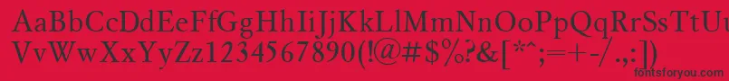 MyslCyrillic-Schriftart – Schwarze Schriften auf rotem Hintergrund