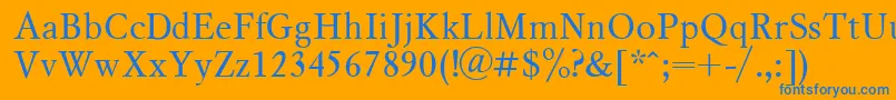 MyslCyrillic Font – Blue Fonts on Orange Background