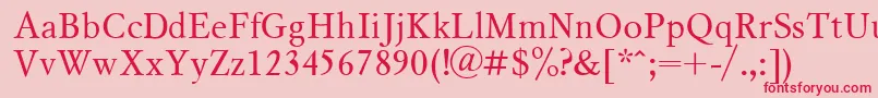 MyslCyrillic-Schriftart – Rote Schriften auf rosa Hintergrund