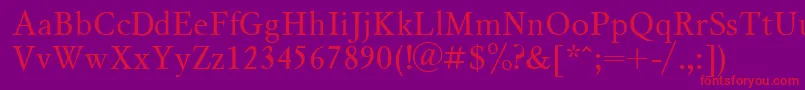 MyslCyrillic Font – Red Fonts on Purple Background