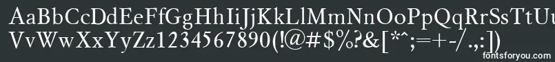 MyslCyrillic-fontti – valkoiset fontit mustalla taustalla
