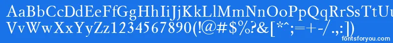 Czcionka MyslCyrillic – białe czcionki na niebieskim tle