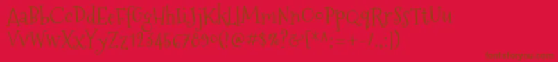 MountainsofchristmasRegular Font – Brown Fonts on Red Background