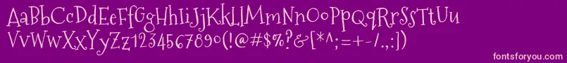 MountainsofchristmasRegular Font – Pink Fonts on Purple Background