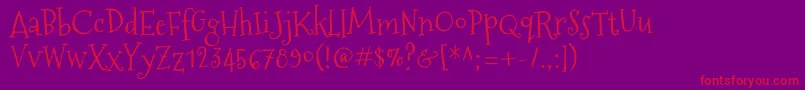 MountainsofchristmasRegular Font – Red Fonts on Purple Background